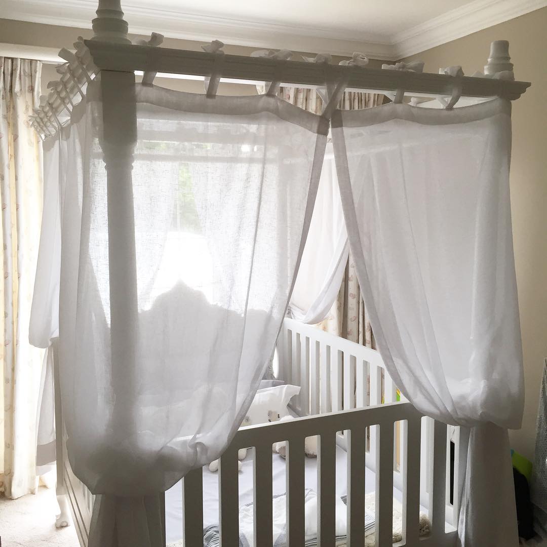 Baby cot curtains #homefabrics linen voile