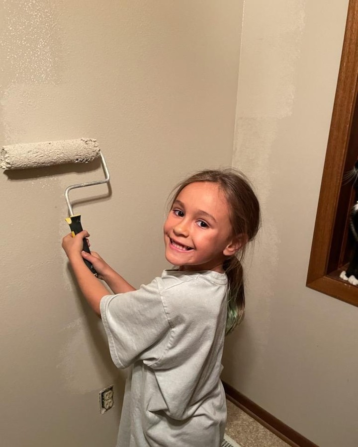 This is Aaleyah. We asked her if she wanted to help paint. She replied
