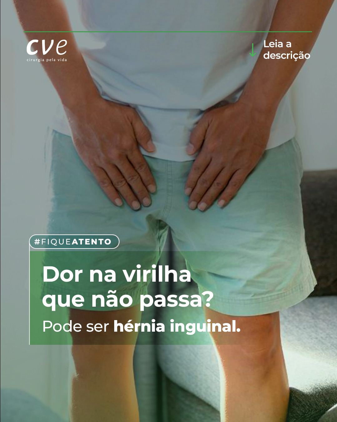 Quais são os sintomas da hérnia inguinal?
? Sensação de peso ou queimação na região.
? Inchaço visível, que pode sumir ao deitar.
? Desconforto ao levantar peso ou ficar muito tempo em pé.
? Em alguns casos, dor intensa e até náuseas.
Se sentir esses sintomas, procure um especialista. Quanto antes for diagnosticado, melhor o tratamento!