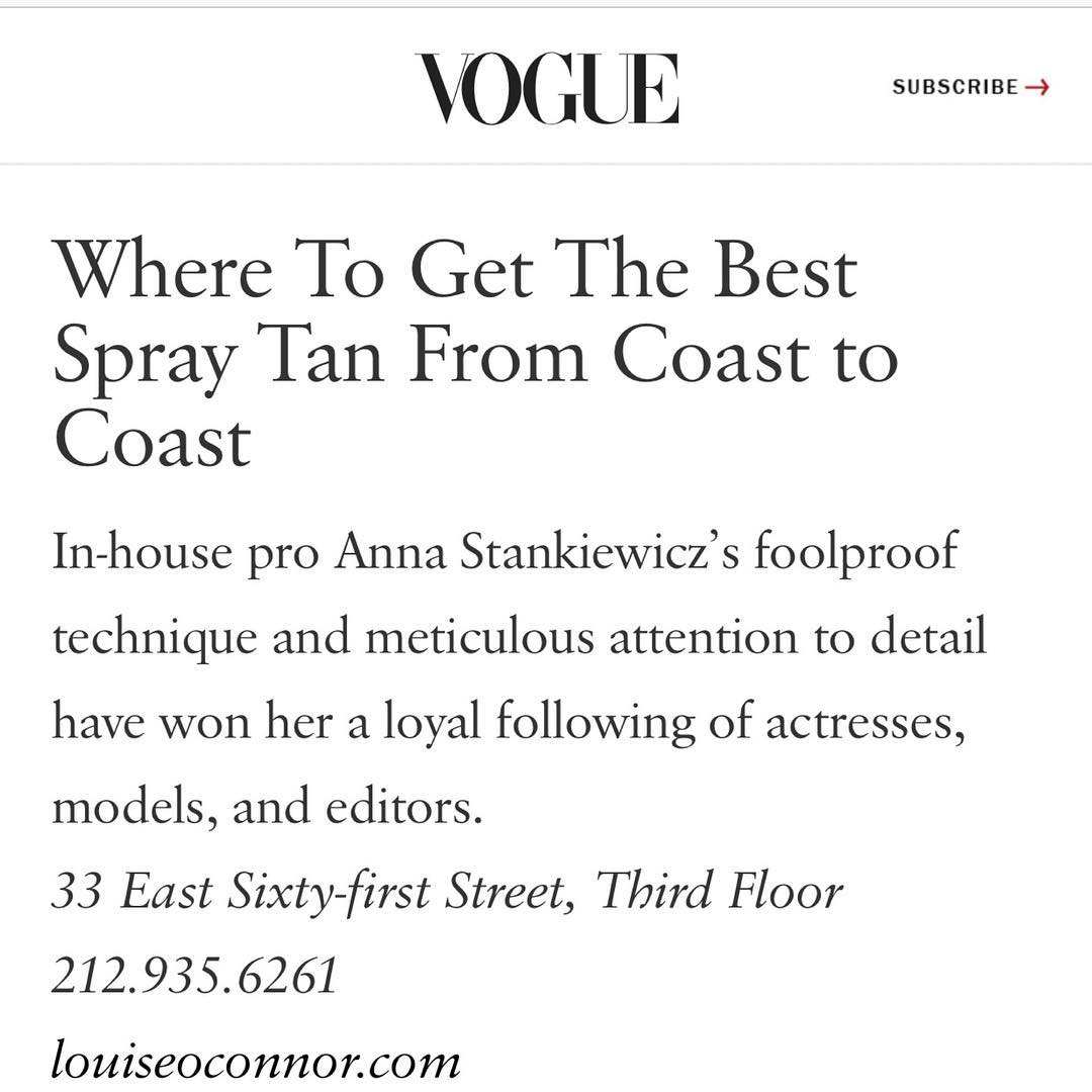 Always an honor. Thank you @voguemagazine #mobiletanningnyc #spraytannyc #bestspraytannyc #annaspraytanner #summerglow #voguespraytan