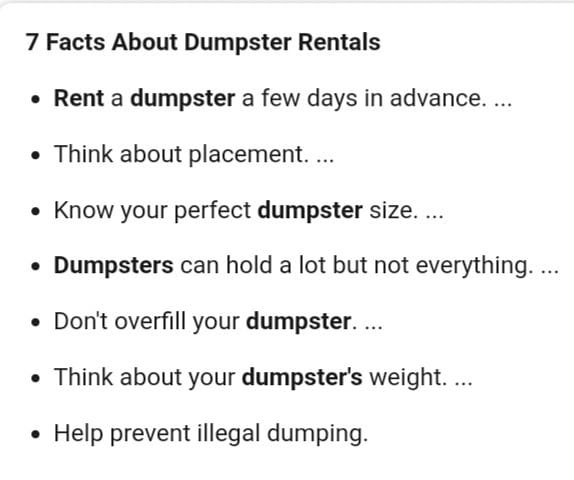 Things To Know About Dumpster Rental❓#dumpster #dumpsterrental #hauling #junkremoval