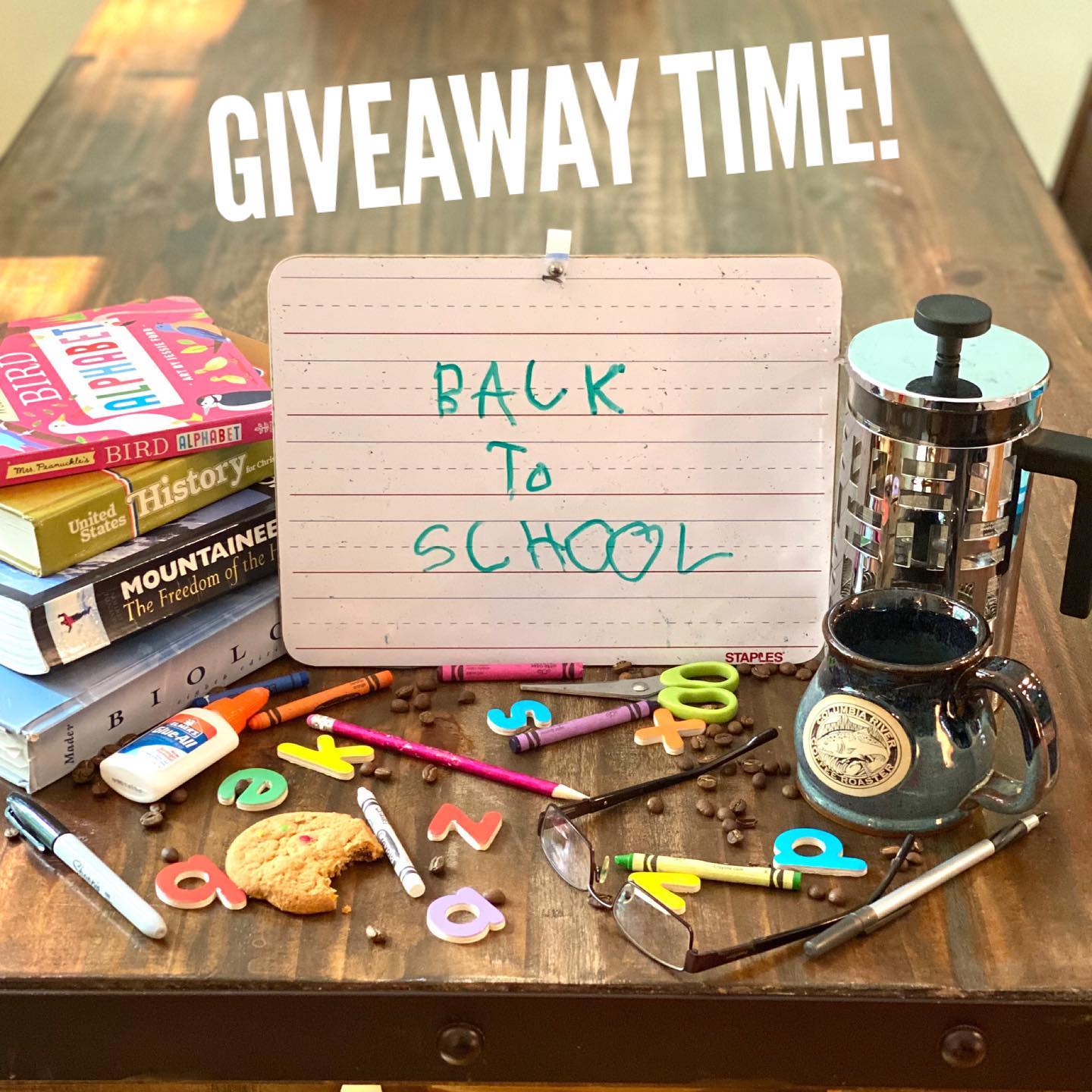 *********GIVEAWAY OVER!!!!***********
Since we're getting back to school here on the North Coast (some in school, some remotely from the couch) we figured someone you know needs a