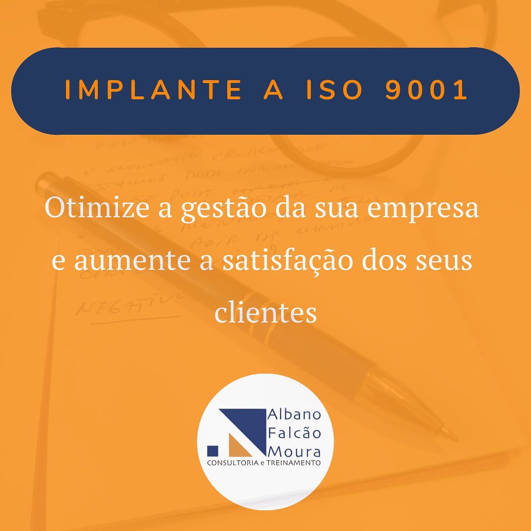 A ISO 9001 é um sistema de gestão com o objetivo de garantir a otimização e qualidade nos processos, oferecendo vantagem competitiva e melhoria contínua, corrigindo erros, reduzindo custos e processos ineficientes.
Além do diferencial de imagem no mercado, a implantação do Sistema de Gestão da Qualidade, desenvolvido pela AFMCT, garante um funcionamento otimizado da sua organização.
Entre em contato pelo DM, por e-mail ou WhatsApp para tirar dúvidas ou solicitar orçamento.
albano@albanomoura.com.br
(71) 98893-4801
