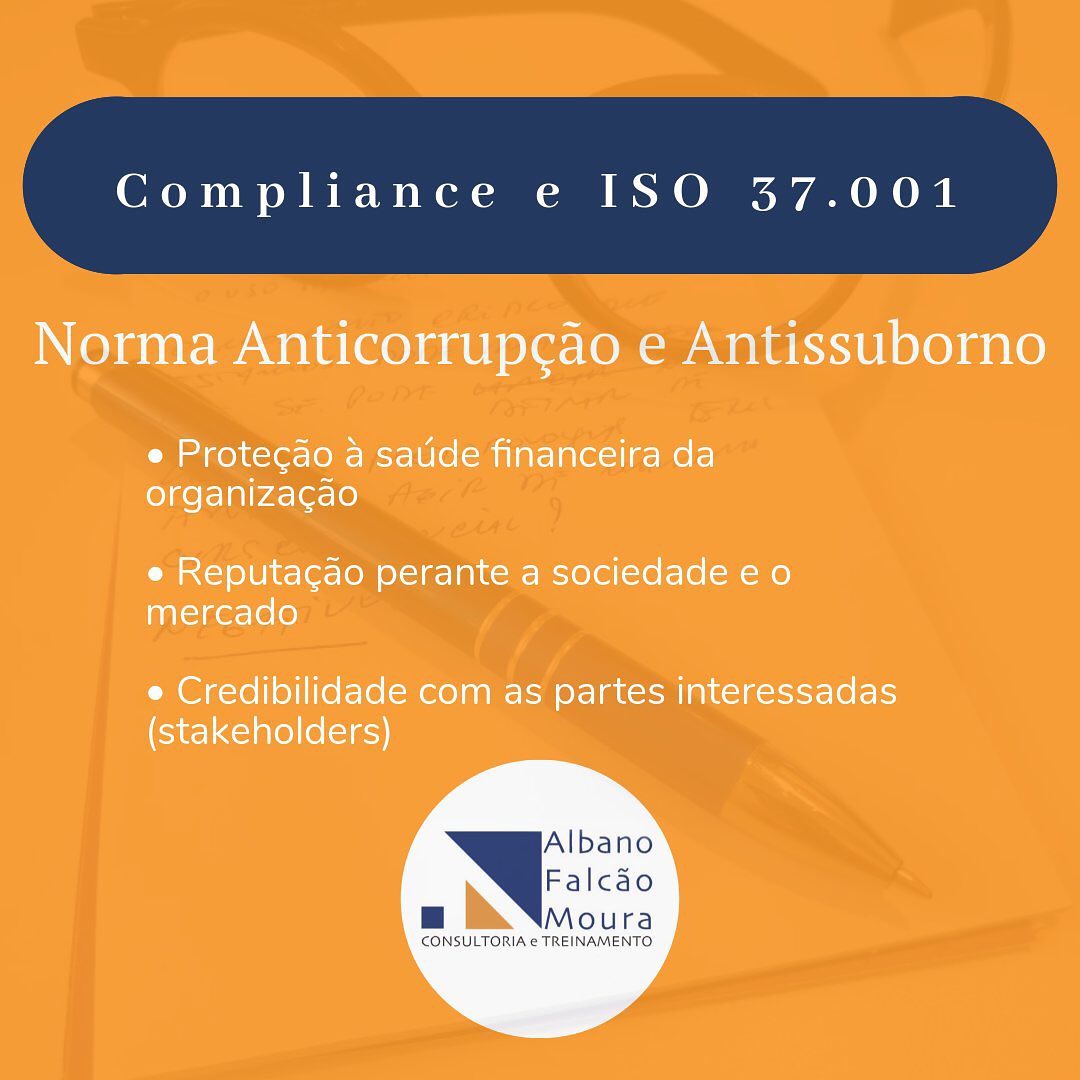 Compliance e ISO 37.001 - Norma Anticorrupção e Antissuborno
A Norma ISO 37.001, referida como Norma Anticorrupção e Antissuborno, foi criada como ferramenta para empresas adotarem práticas e ações anticorrupção, se tornando integras e transparentes em suas relações comerciais, tanto com clientes quanto fornecedores. A norma tem como objetivo, além de agir contra o suborno, ter compliance – agir conforme a regra, instrução, comando, leis, regimentos internos e externos, identificar lavagem de dinheiro e favorecimentos.
Se sua empresa é certificada ISO 9001, ISO 14001 ou ISO 45001 por exemplo, você perceberá que a estrutura da ISO 37.001 também segue o formato do anexo SL, facilitando a implementação e transição, e por fim auditoria e certificação.
Benefícios da ISO 37.001
Proteção à saúde financeira da organização
Reputação perante a sociedade e o mercado
Credibilidade com as partes interessadas (steakholders)
Entre muitos outros benefícios!
Entre em contato pelos canais DM, WhatsApp ou E-mail para tirar dúvidas, mais informações, orçamentos entre outros.