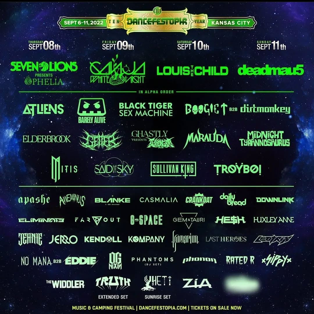 Catch me at Dancefestopia! Not playing, just attending lol #dancefestopia #musicfestival #music #festival #dubstep #trap #lineup