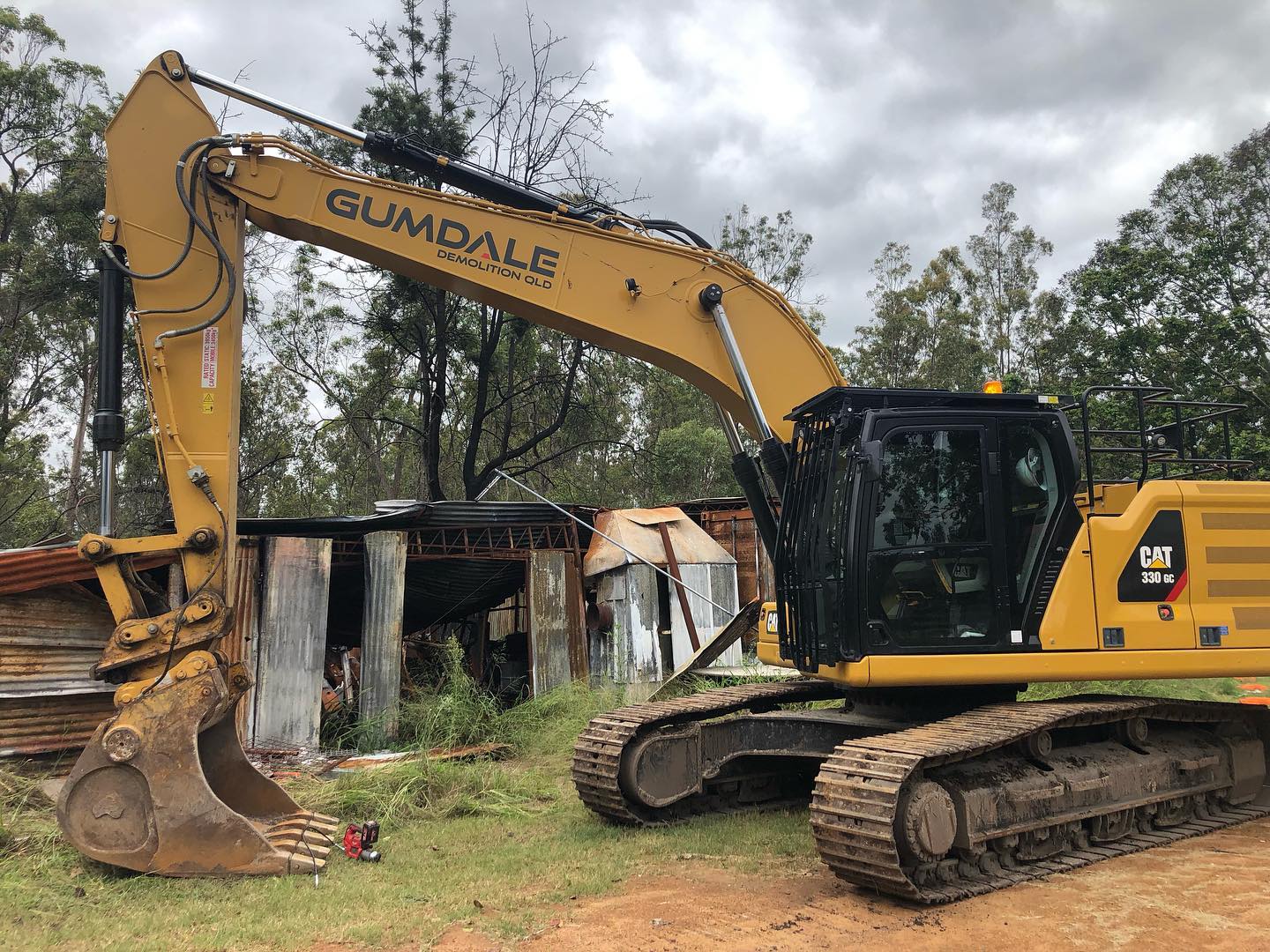 Sad day at the office, sheds insured, cars not.