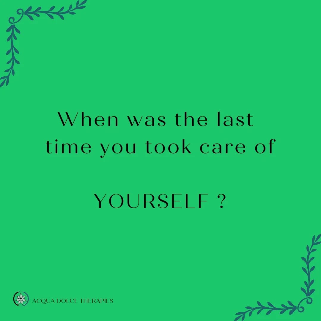 The practice of Self Care
Now is more important than ever that we take care of ourselves. In this way we will feel better within ourselves and in the relationships with others too.
I found many others ways suitable to me, but I had to choose just some.
Which ones are yours?
Let me know in the comments if you want!
Martina ๐ซ
#selfcare #selflove #caring #loveyourself #careforyourself #ilovemyself #selfcaretips #wellbeing #welness #acquadolcetherapies #acquadolce #massagetherapy #massage #holistictherapies #holisticway #holisticapproach #herefordshire #hereford #massagetherapylife #massagetherapyhereford
