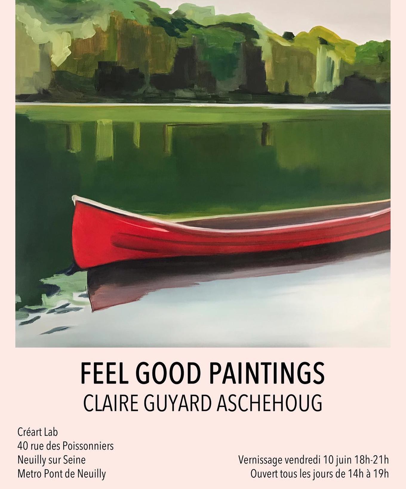 Venez découvrir l’exposition FEEL GOOD PAINTINGS de Claire à Créart’Lab le 10 juin à 18h.
40 rue des poissonniers Neuilly-sur-Seine 🥂