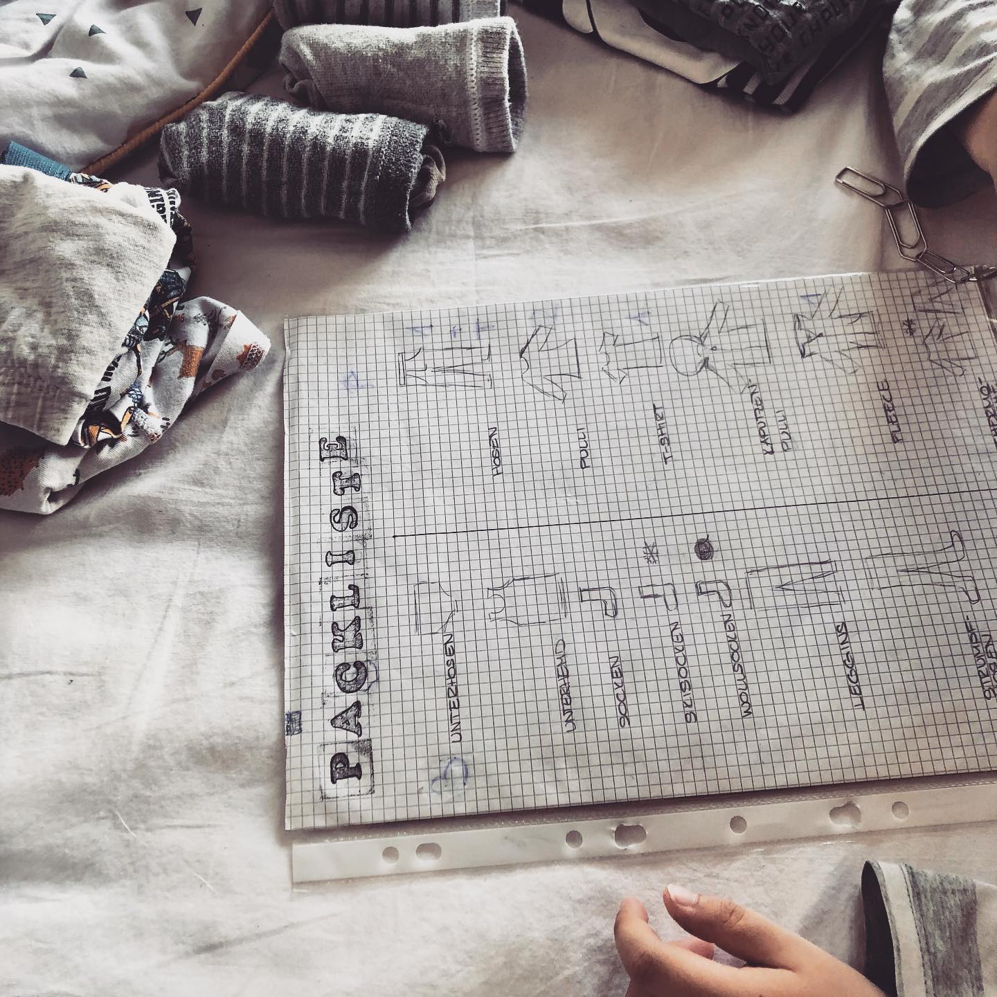 Packen mit Kindern: Liste mit Bildern von Kleidungsstücken in Klarsichtmappe. Dahinter schreiben wir oder die Kinder die entsprechende Anzahl und los gehts mit Packen 😎
.
.
.
.
.
#packliste #packlistefürkinder #urlaub #urlaubmitkindern #packen #packenmitkindern #montessori #montessoriathome #selbständigkeit #lebenmitkindern #familylife #kindergartenpädagogin #kindergardenteacher #montessoriimpuls #learning #learningbydoing #momof3 #momofthree #mom #maman #mamansuisse #mami #mama #familienleben