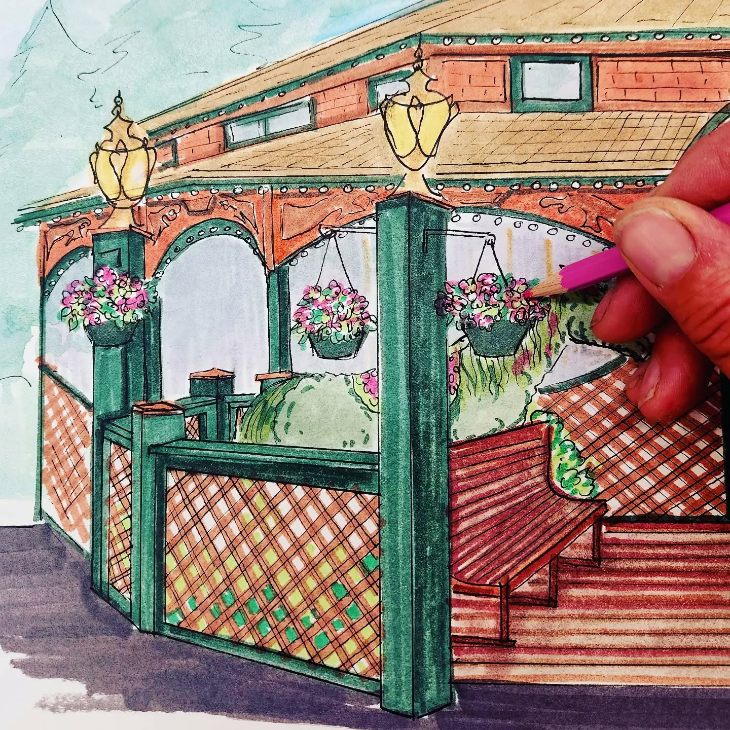 Working on some conceptual sketches today :)
#nhart #nhartist #conceptart #conceptartist #sketchbook #architecture #topiary #amusementparkart #illustrationartists #historicbuildings #illustrator #illustration