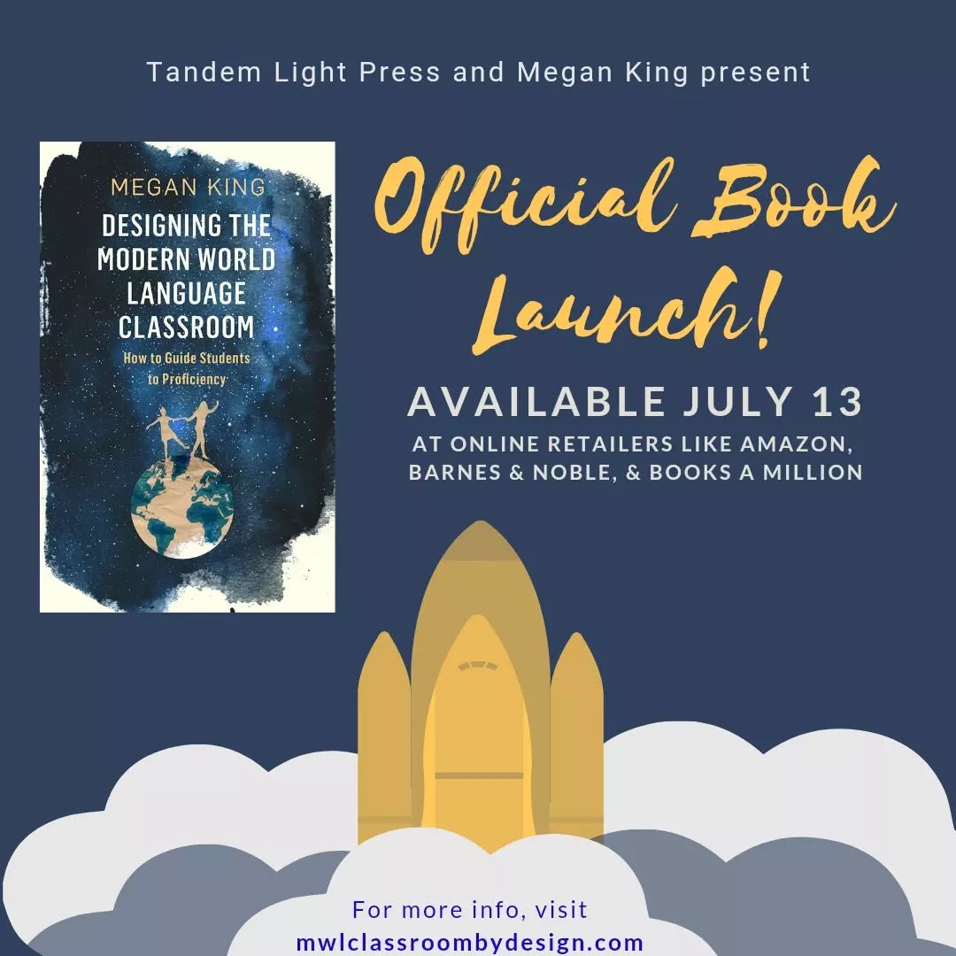 So excited to announce that July 13 is the official release date for my book, "Designing the Modern World Language Classroom." Stay tuned for more info about my Book Launch Web Event in collaboration with Tandem Light Press and Steve McCammon of the Schlechty Center!
#worldlanguages #designforengagement #languageteacher #designforlearning #proficiency #booklaunch