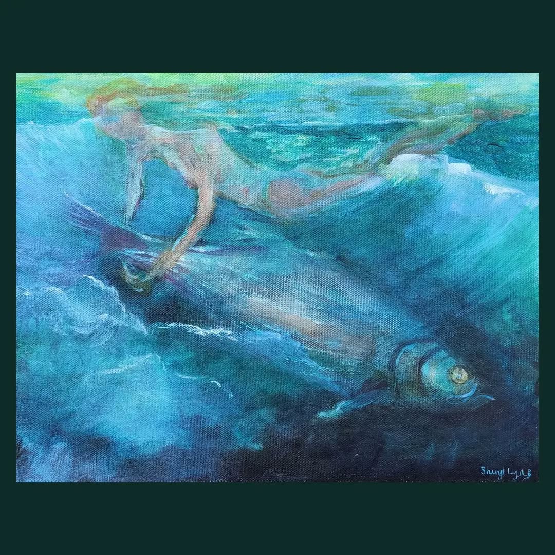 This is one of my two paintings currently displayed at a NHAA group show at the Sheafe Warehouse gallery located at Prescott Park in Portsmouth NH. I had created a series of "Swim" paintings, and this one is titled Swim 2. It's acrylic on canvas 14" x 11"
🎨🖌🎣🦈
#nhart
#nhartist #nhartassociation #fishart #fishobsessed #oceanart #marineart #arcylicpainting #swimwithfishes