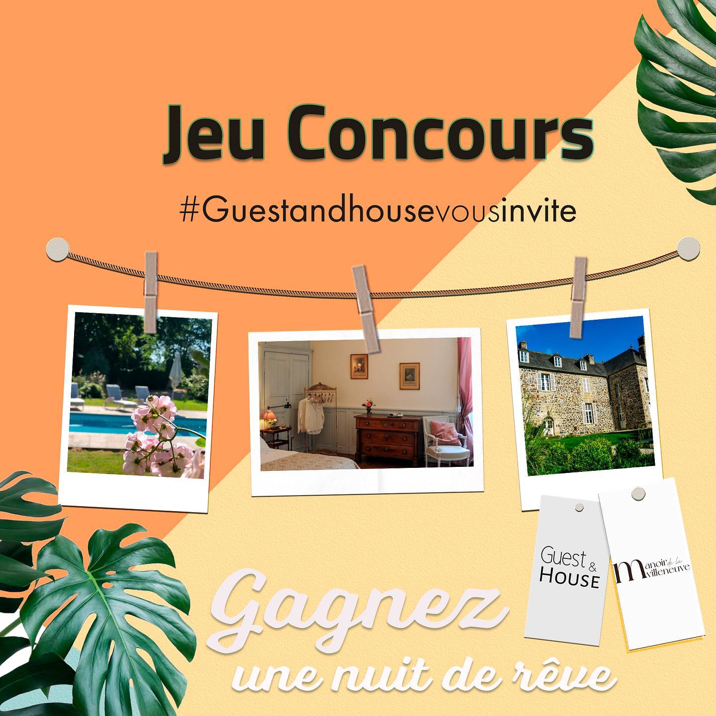đđ» COMMENT PARTICIPER ? :
1/ Etre abonné à @guestandhouse et @manoirdelavilleneuve
2/ Aimer cette publication; â€ïž
3/ Taguer un(e) ami(e) qui souhaiterait également participer à ce concours
đđđ Partagez la publication en story pour avoir encore plus de chances de gagner, en mentionnant @guestandhouse avec le hashtag #guestandhousevousinvite
đđ» Nombre de participations illimitĂ©s (ATTENTION UNE RĂPONSE DIFFĂRENTE PAR COMMENTAIRE)
đđ» Fin du concours : le 31 juillet 2022 Ă 10h par fermeture des commentaires. Tirage au sort et annonce en story le mĂȘme jour Ă PARTIR DE 18H
â ïž ATTENTION AUX FAUX COMPTES QUI VOUS DEMANDENT DES INFORMATIONS OU UN PAIEMENT POUR VALIDER VOTRE PARTICIPATION OU VOTRE GAIN.
NOUS NE VOUS DEMANDERONS JAMAIS RIEN, CâEST UN CONCOURS LIBRE ET GRATUIT SANS ENGAGEMENT
Ce concours gratuit et sans obligation dâachat est gĂ©rĂ© par Guest&House et aucunement par FB ou IG
Pour toute question écrivez nous à guestandhouse@canete.fr
Tirage au sort par logiciel en ligne le 31 juillet
SĂ©jour dâune nuit valable pour la saison 2022 hors juillet / Aout.
Le commentaire tiré au sort devra respecter les rÚgles du jeu ci-dessus, sinon un autre tirage au sort sera lancé.
GuestandHouse nâest pas responsable des plannings de disponibilitĂ©s des maisons dâhĂŽtes.
(*) chaque maison du réseau @guestandhouse participant aux concours définira en amont le nombre de nuits et de personnes qui constitueront le séjour.
#sejouroffert #jeuconcoursinstagram #maisondhote #maisondhotedecharme #bretagne #gitedefrance #charmebretagne #saintbrieuc #guernesey #jersey #campagne #plages #guestandhousevousinvite