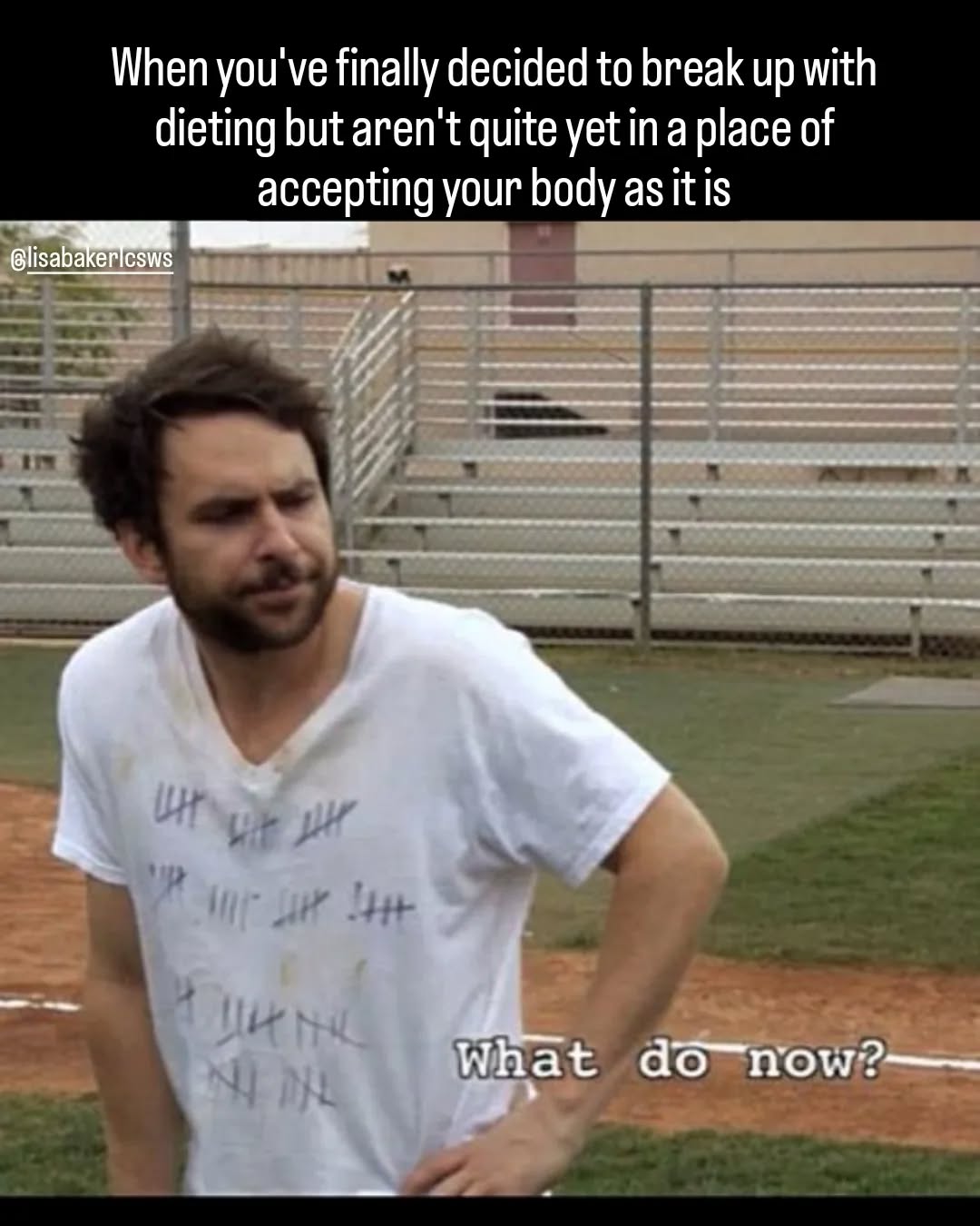This one is for all y'all that are sandwiched between rejecting diet culture but aren't quite yet in a place of "all bodies are good bodies and that includes MY body as it is now".
It's super hard to know that intentionally trying to manipulate your weight is in fact MORE associated with long term weight gain AND to feel uncomfortable in your body as it is now.
Sending you some light and love and compassion as you sit in that place trying to be strong and brave! You're in good company!
#therapy #therapyfortherapists #intuitivemovement #intuitiveeating #intuitiveeatingtherapist #haes #allbodiesaregoodbodies #fuckyourdiet #dietculture #ifstherapist #ifstherapy #partswork #internalfamilysystems #cptsdrecovery #cptsd #recovery #recoveringperfectionist #therapyhumor #therapymeme #mentalhealthmeme #compassion #selfcompassion
