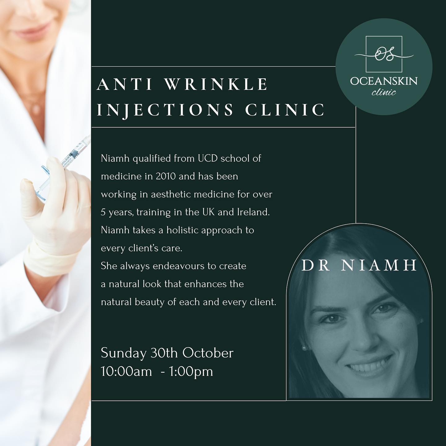 We are delighted to announce that Dr. Niamh will be back in our clinic this Sunday ?
Book your appointment with Dr Niamh using the link in our bio or send us a message directly ?
@oceanskin_ie
#antiwrinkleinjection #nomorewrinkles #advancedskincare #hylauronicacid #skinresurfacing #newtox #masterinjector #expertinjector #cosmeticnurseinjector #finelinesandwrinkles #skinproblems #facialrejuvenation #nasolabialfolds #medicalaesthetics #cosmeticinjectables #wrinklesbegone #antiwrinkleinjections #visitgalway #thisisgalway #lovegalway #countygalway #discovergalway #oughterard #moycullen