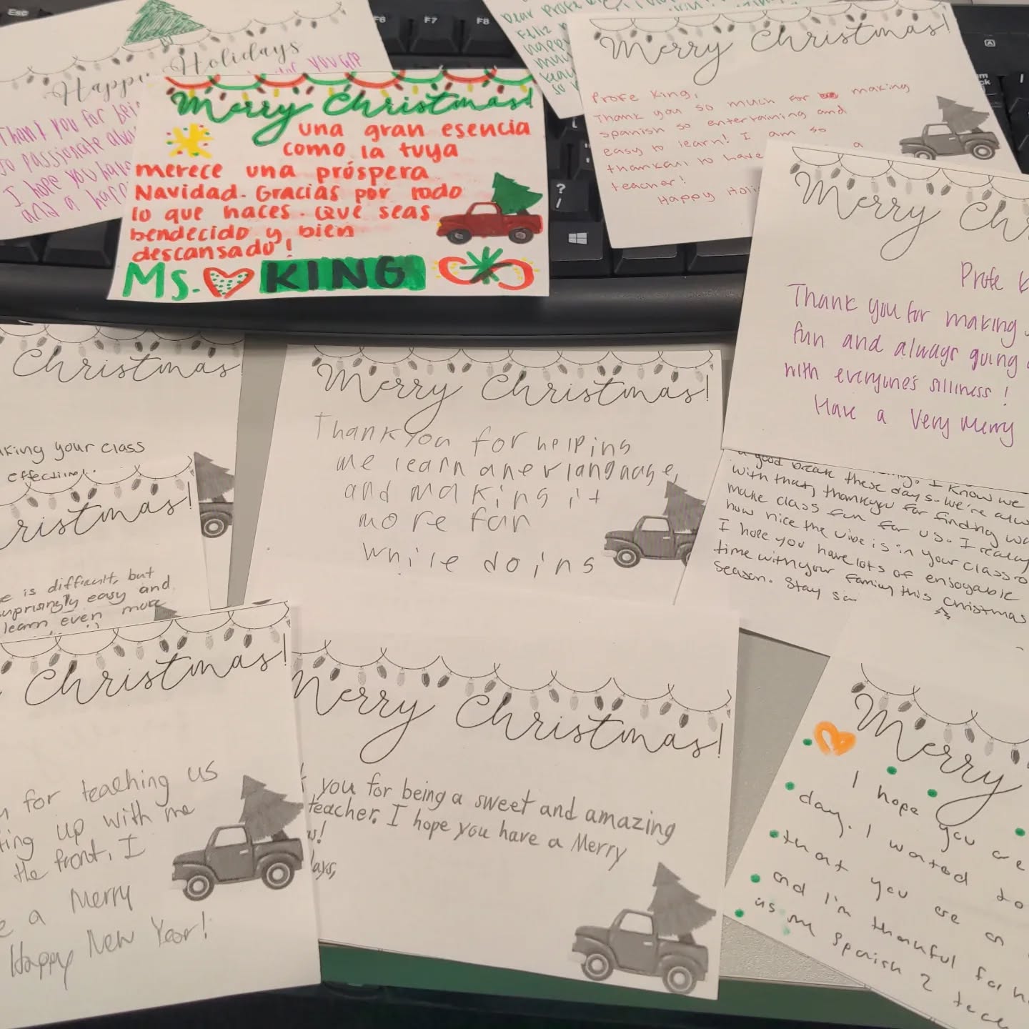 A simple but meaningful way to let your teachers know they matter and their work is important. I love getting these, especially in moments when my 'teacher battery' needs recharging. Thank you, dear ones.