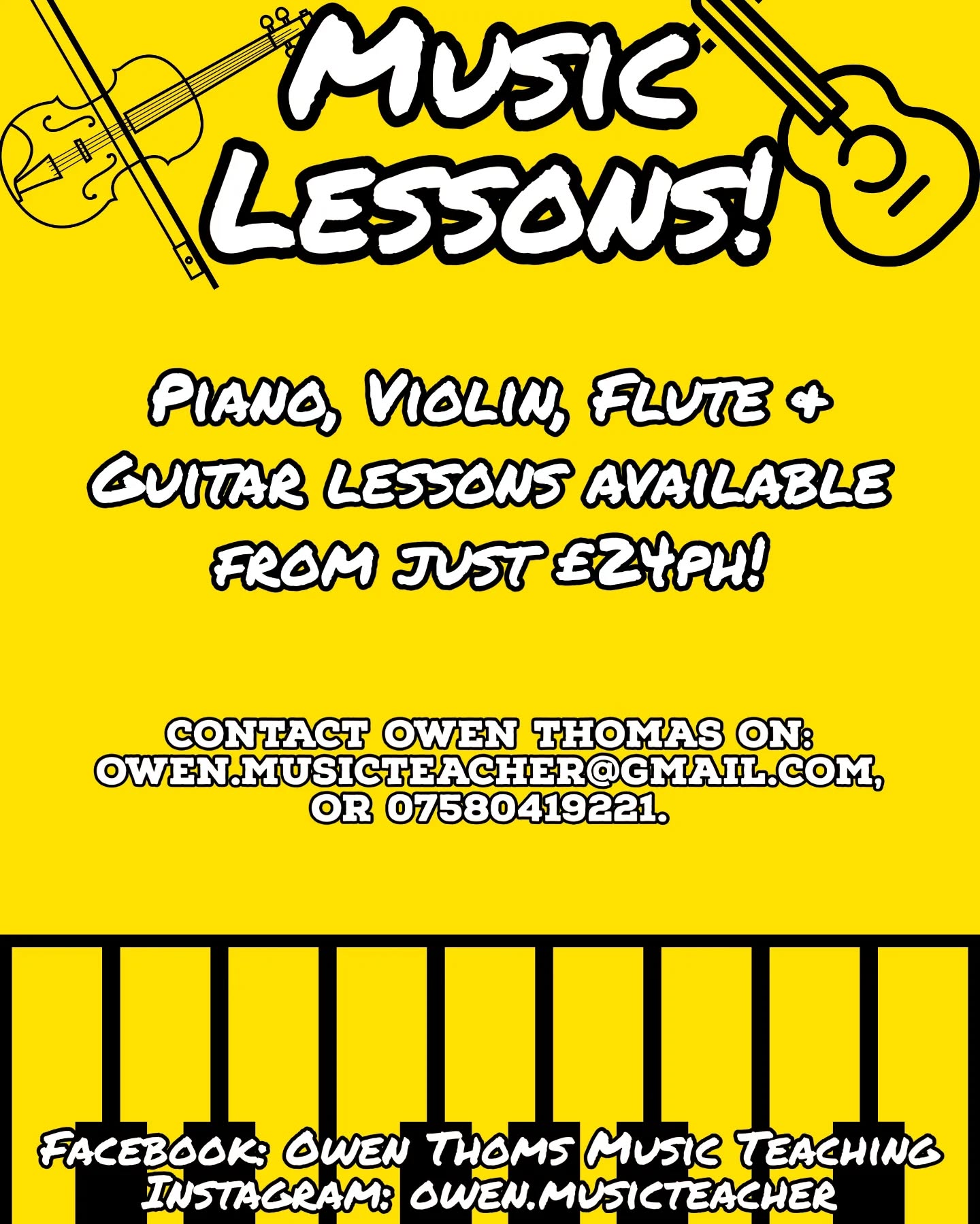 Do you want to learn to play the piano, flute, violin or guitar? If you would like a teacher, look no further, let me know below or by messaging me for more information!
#pianoteacher #fluteteacher #violinteacher #guitarteacher #pianolessons #flutelessons #violinlessons #guitarlessons