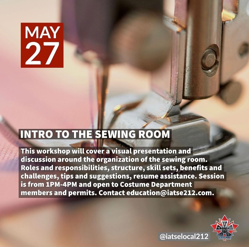 Costume Alchemy is so excited to host @cathl_cathl teaching an Intro to Sewing class, all made possible by @iatselocal212.