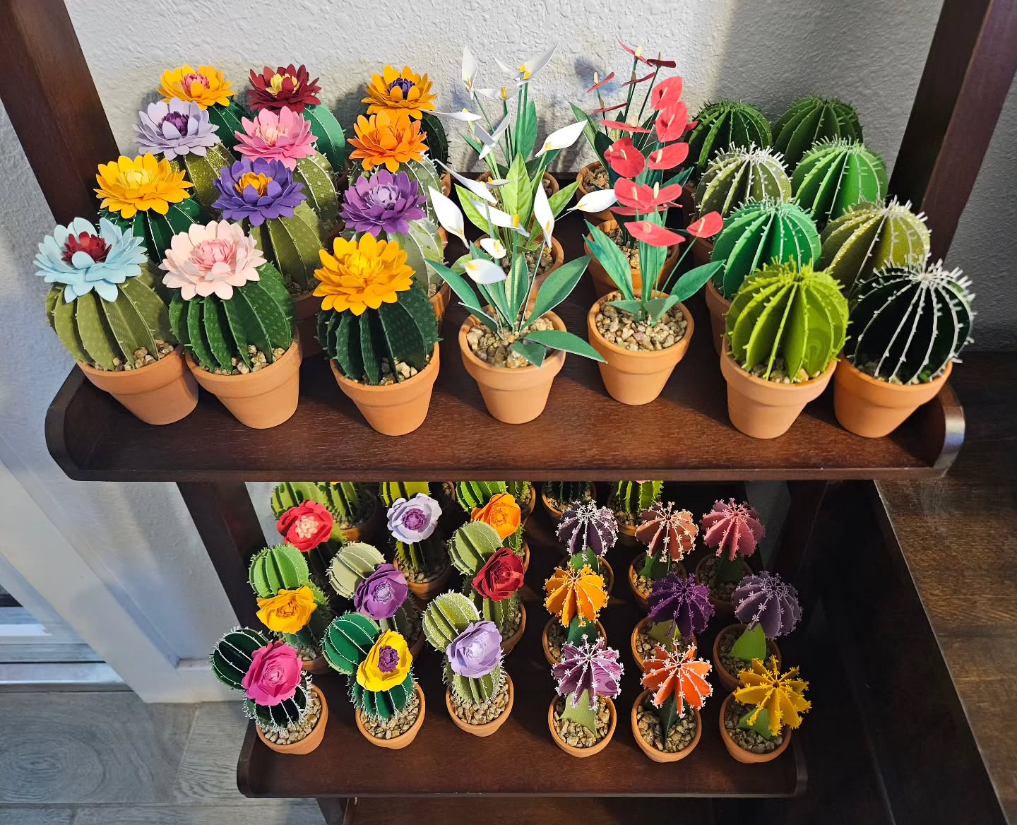 Getting ready for my first ever craft show! 🤩 #artist #crafter #paper #cactus #flowers #forsale