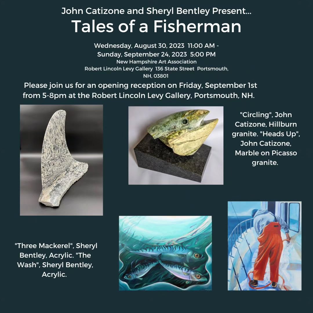 So it seems my countdown went 💯squirrely 😄. Yesterday I posted day 8 as a catch-up as well as day 6 trying to keep current, overlooking 7 altogether 🤔🫠. This posting daily, chronologically, is a real challenge for me...So, here's the real deal, counting today as 6, Friday is opening reception, and here's the invite! There will be an online gallery as well for the month of September!
#fishart #fishmaine #fishnh #marineart #fishobsession #nhart #nhartist #galleryexhibition #nhaa #portsmouthnh