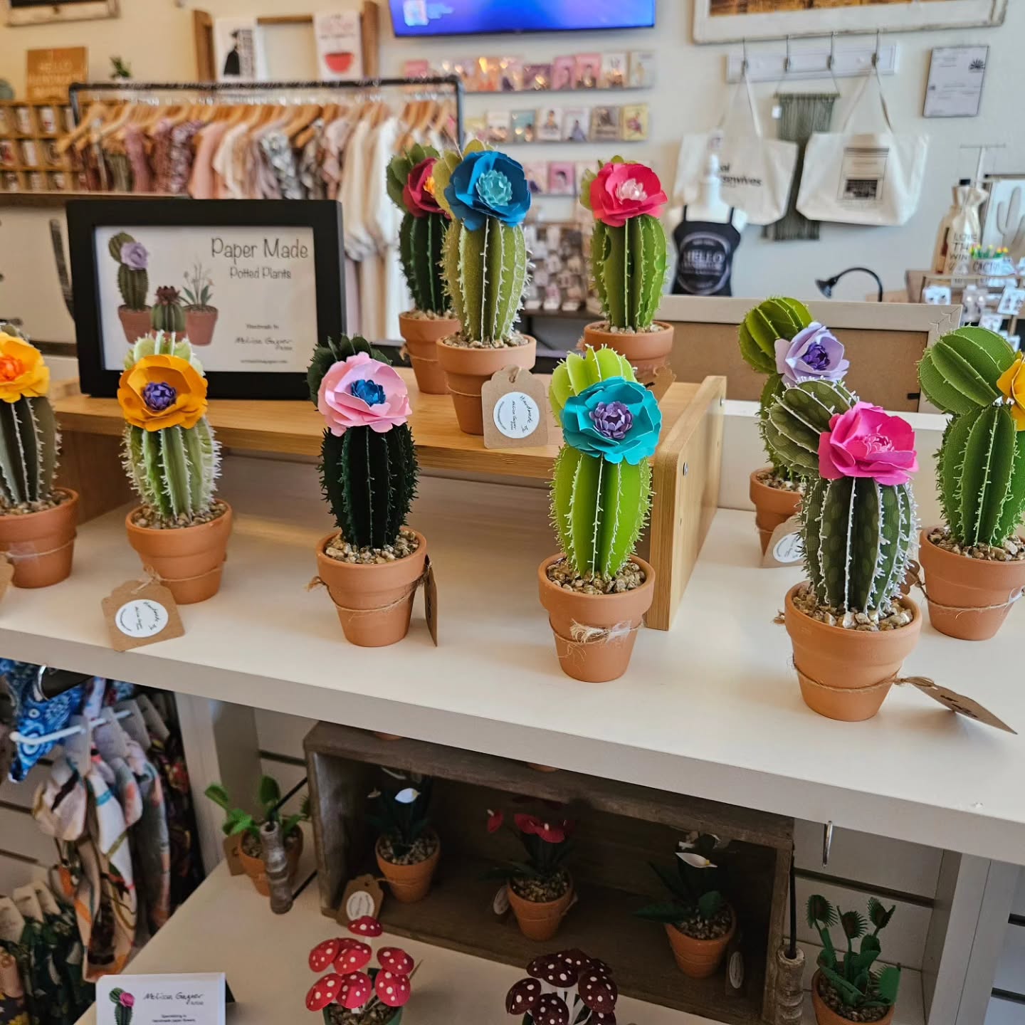 My paper made potted plants are now for sale at Hello Handmade Market!