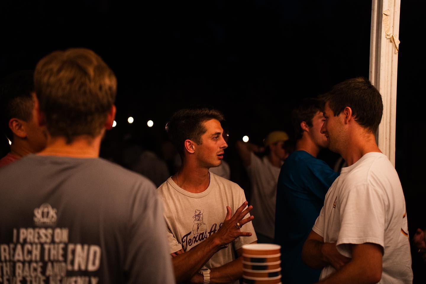 Last night: burgers, dogs, fellowship, and good bull.