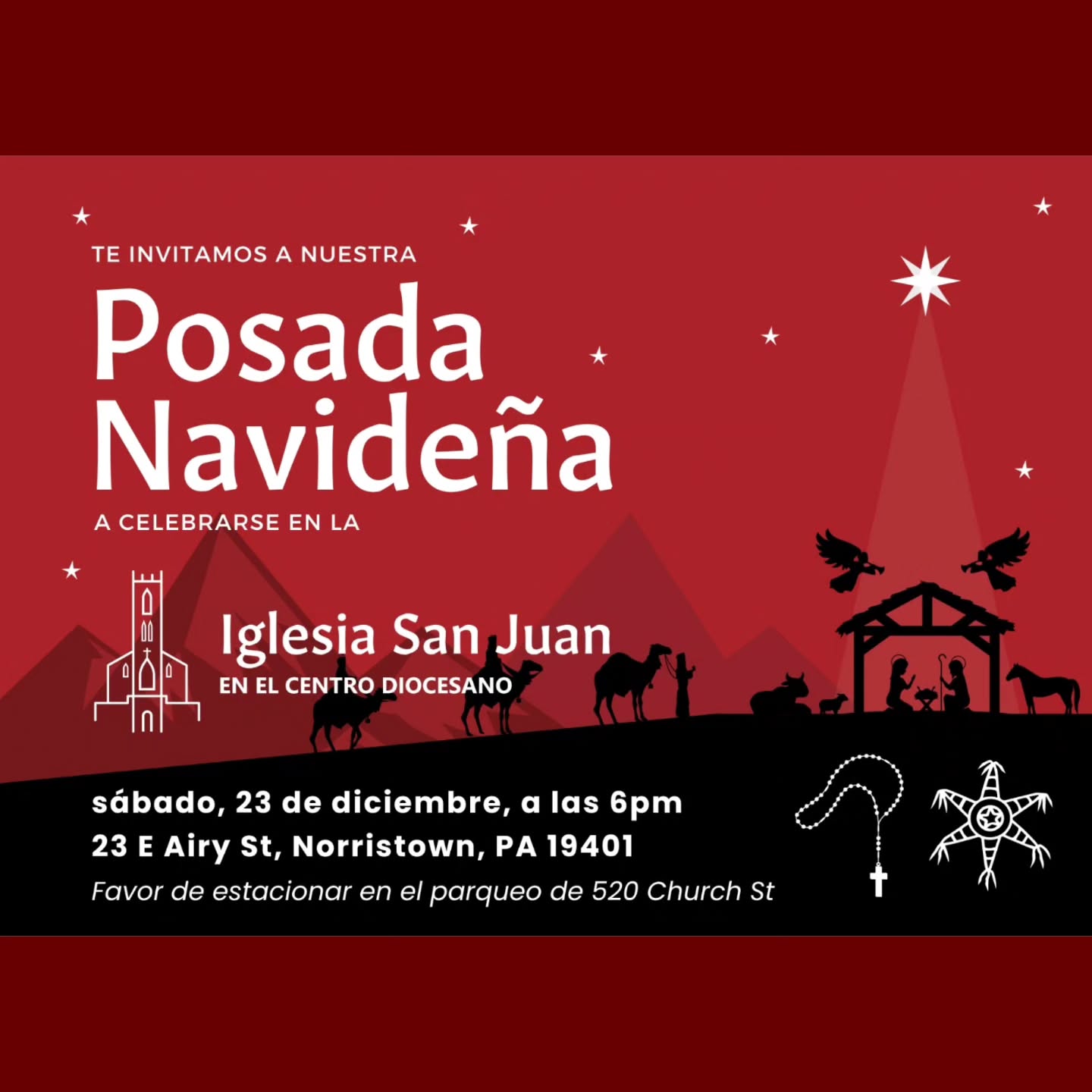 Ven este sábado para pedir posada con los santos peregrinos, María y José, y prepárate para la venida del Señor en la Navidad. #LasPosadas #episcopal #episcopaleslatinos #diopalove