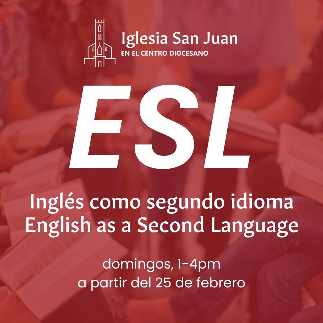 ¡Aprende inglés gratis en la Iglesia San Juan! Únete a nuestro curso de ESL y expande tus horizontes. ¡Contáctanos para inscribirte ahora! // #AmarANorristown #LoveNorristown #english #inglés #diopalove
