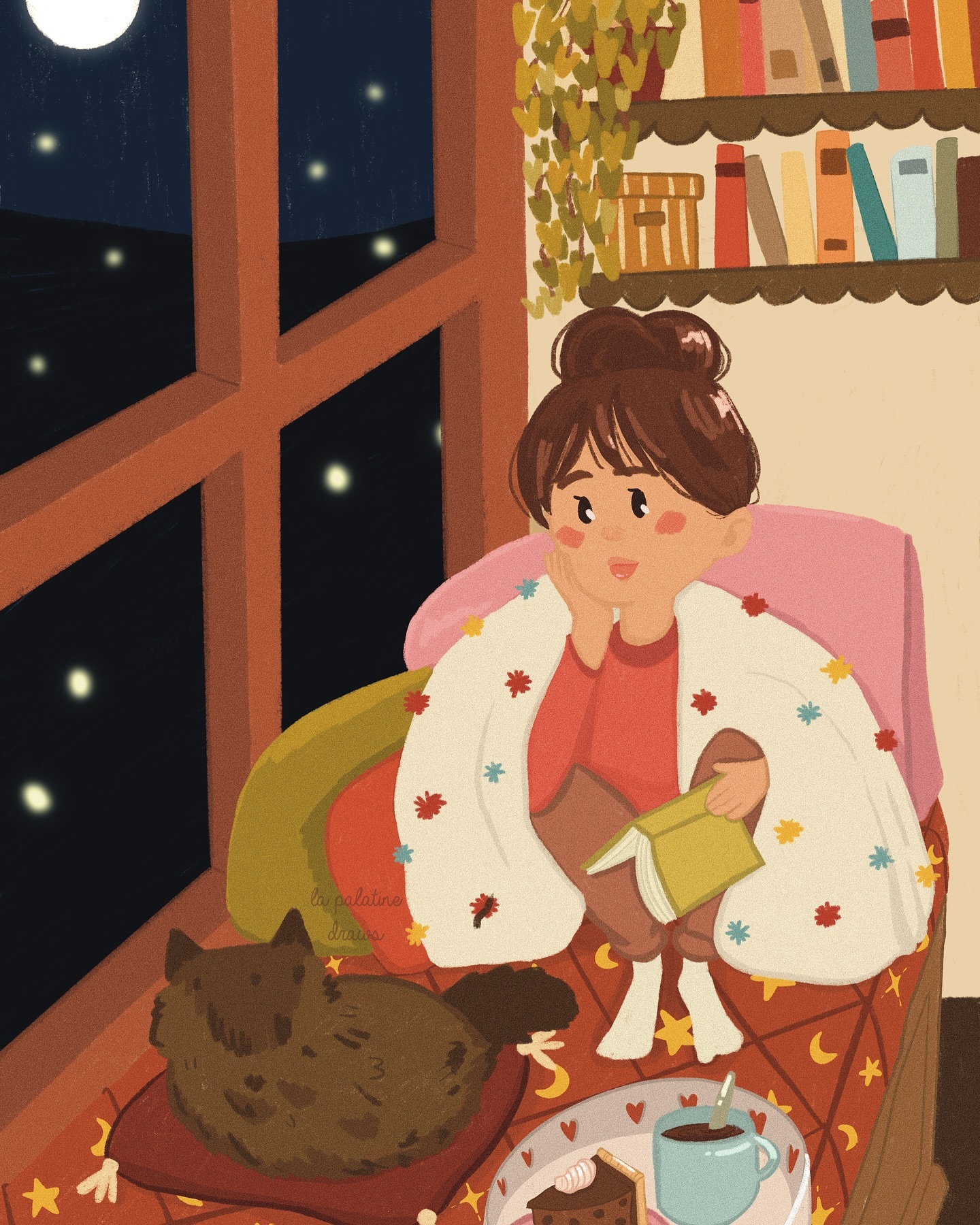 Night night ✨ #lapalatinedraws #cosy #booklover #bookworm #bookstagram #booknerd #cosynights