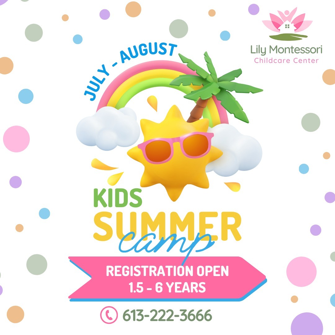 โ๏ธ๐ Summer fun is just around the corner at Lily Montessori Childcare Center! ๐ด๐ Our Kids Summer Camp for ages 1.5 to 6 is packed with exciting activities, new friendships, and endless adventures. ๐โจ
Don't miss out on giving your little one a summer to remember! ๐๐ Call us at 613-222-3666 or visit our website www.lilymontessori.net to learn more and secure your spot today. ๐๐ป
Let's make this summer magical together! ๐ฅณ๐ผ
#KidsSummerCamp #MontessoriMagic #SummerFun #EnrollNow #HappyKidsHappyParents