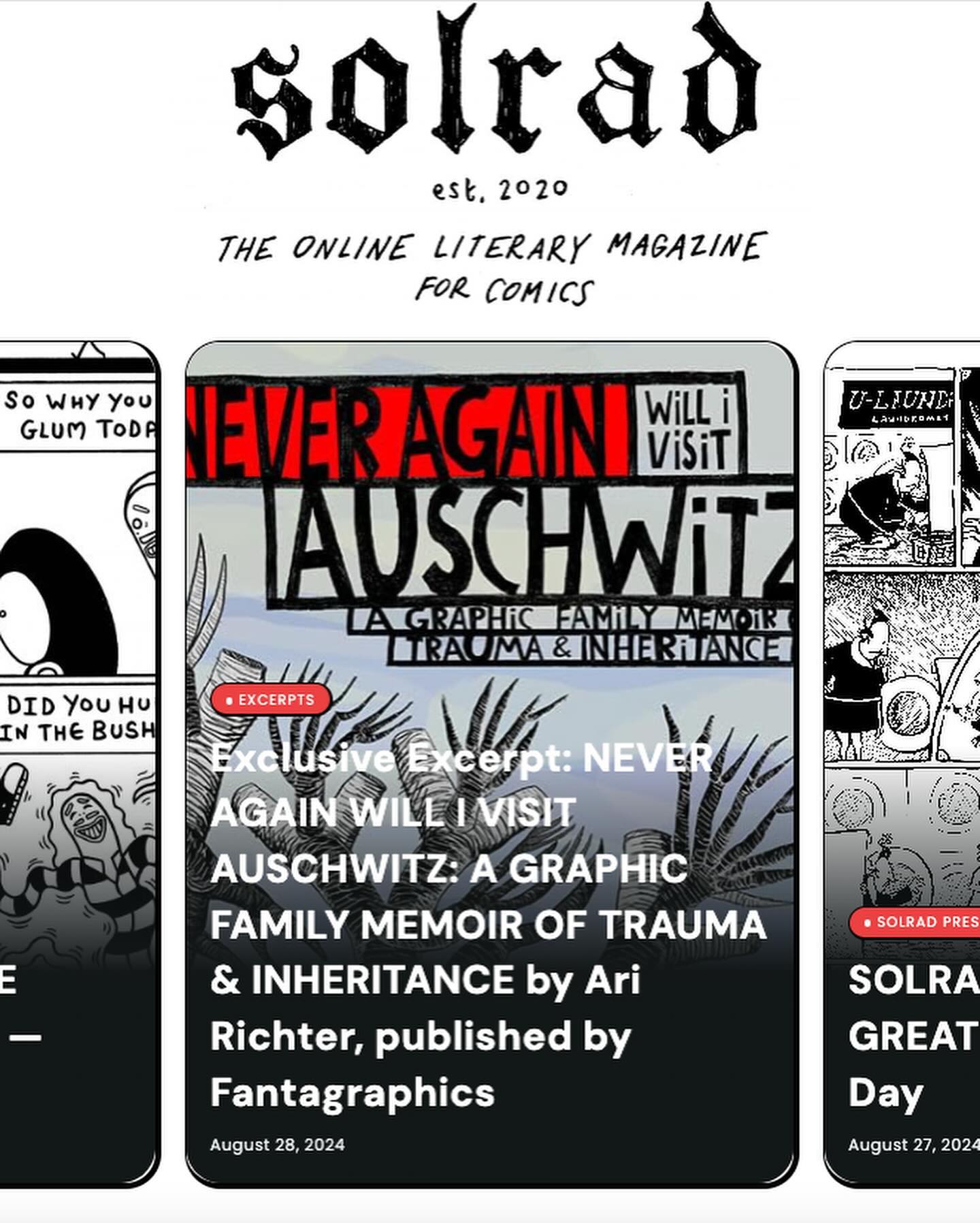 Excerpt of the chapter “Collecting” in SOLRAD 👈link in bio! A quick scroll thru vid here, along with a few detail shots from the chapter in print form.
Call it collecting, call it hoarding— this chapter considers the ways this impulse can be a manifestation of trauma response and how it relates to my sense of Jewish identity. It’s definitely “a family affair.”
#neveragainwillivisitauschwitz #solrad #fieldmousepress #fantagraphics #excerpt #outnow #comics #graphicnovel #collecting #hoarding