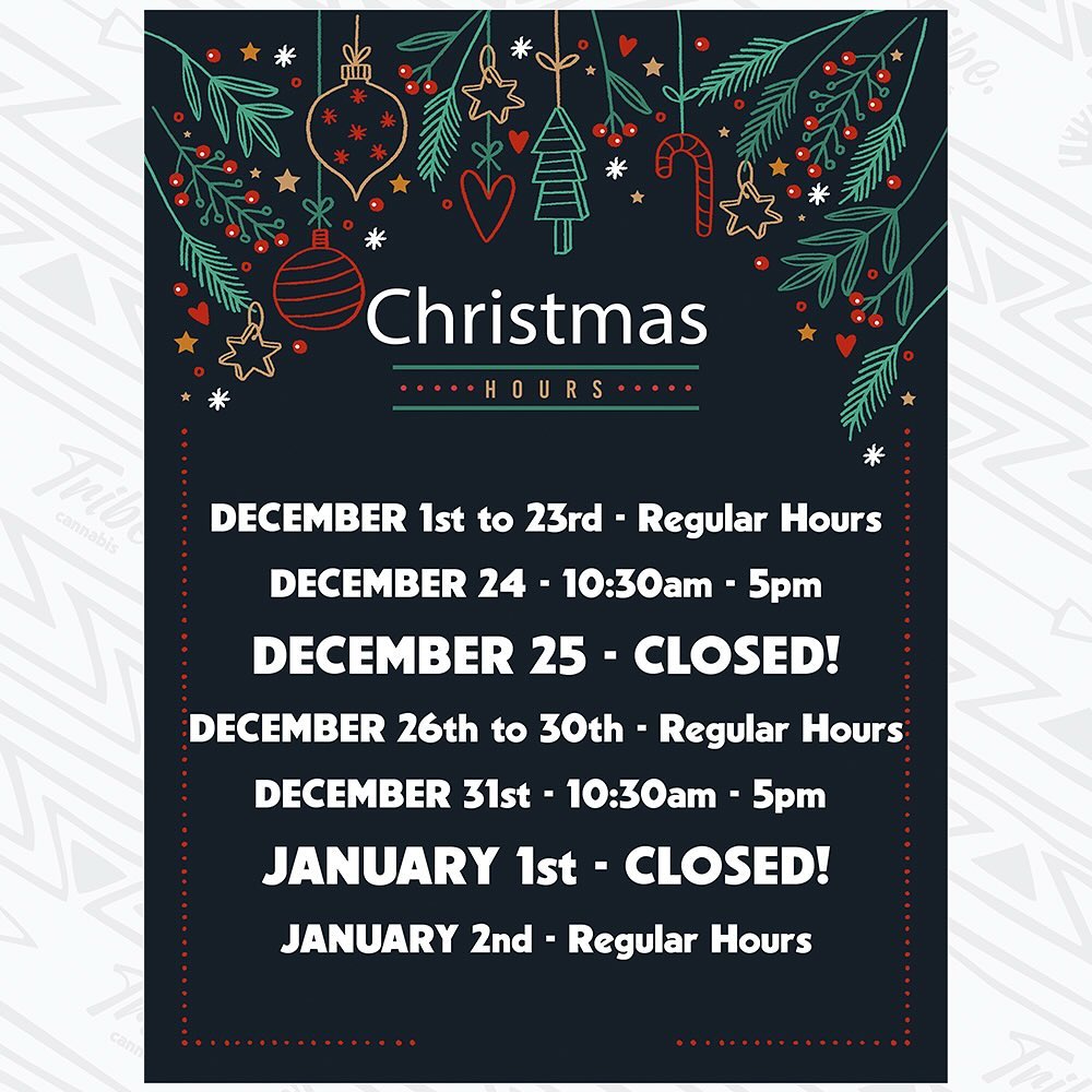 Our 2024 holiday season hours!