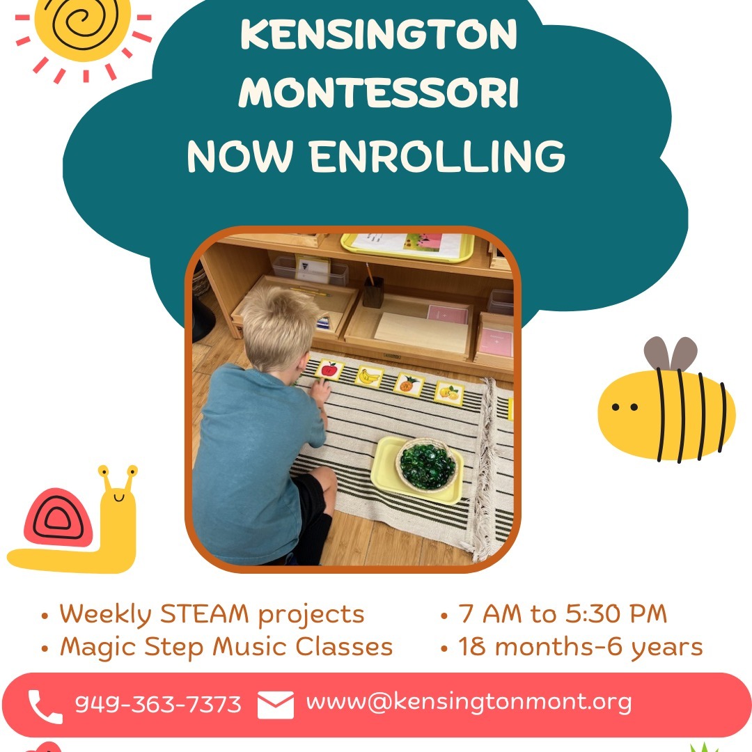 Kensington Montessori is now enrolling for the new year! We offer weekly hands-on S.T.E.A.M. (science, technology, engineering, arts, and math) projects, music classes with Magic Steps Music, and Spanish lessons! Contact us for a tour!