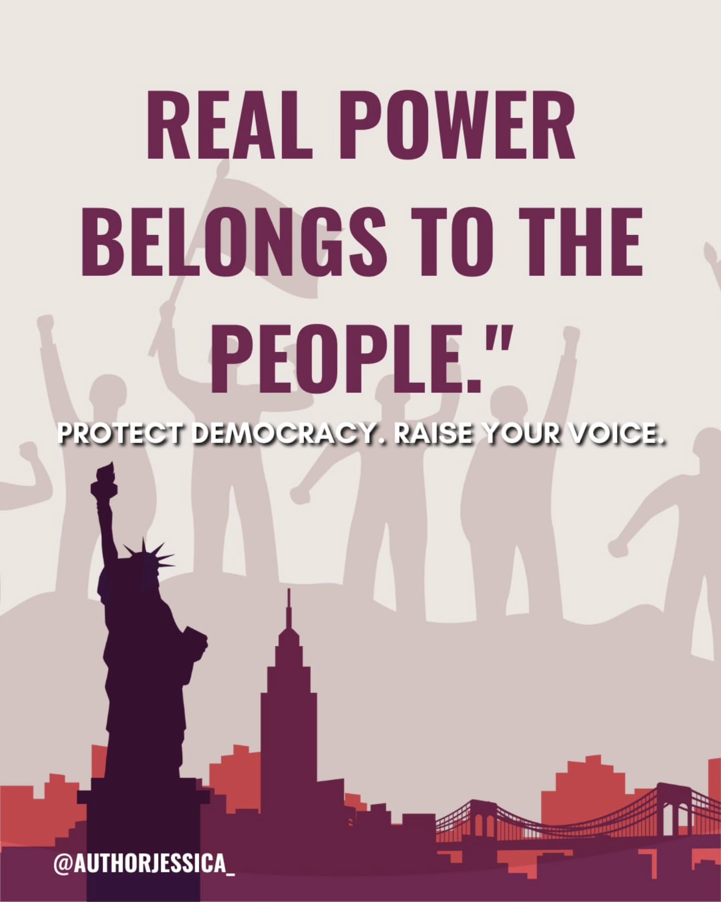 𝐃𝐞𝐦𝐨𝐜𝐫𝐚𝐜𝐲 𝐥𝐢𝐯𝐞𝐬 𝐢𝐧 𝐭𝐡𝐞 𝐡𝐚𝐧𝐝𝐬 𝐨𝐟 𝐭𝐡𝐞 𝐩𝐞𝐨𝐩𝐥𝐞.
It’s not just about policies—it’s about presence, participation, and the power of collective voices.
When we stay informed, speak up, and support one another, we keep democracy alive.
Let’s never stop.
#PowerToThePeople #ProDemocracy #FreedomOfSpeech #StandForTruth #CivicEngagement #HumanRightsMatter #AuthorJessica