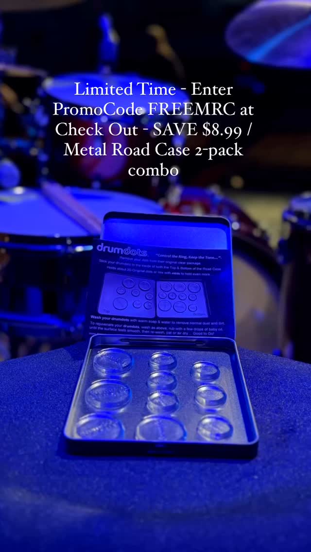 Limited Time - Enter PromoCode FREEMRC at Check Out - SAVE $8.99 / Metal Road Case 2-pack combo
#Drumdots