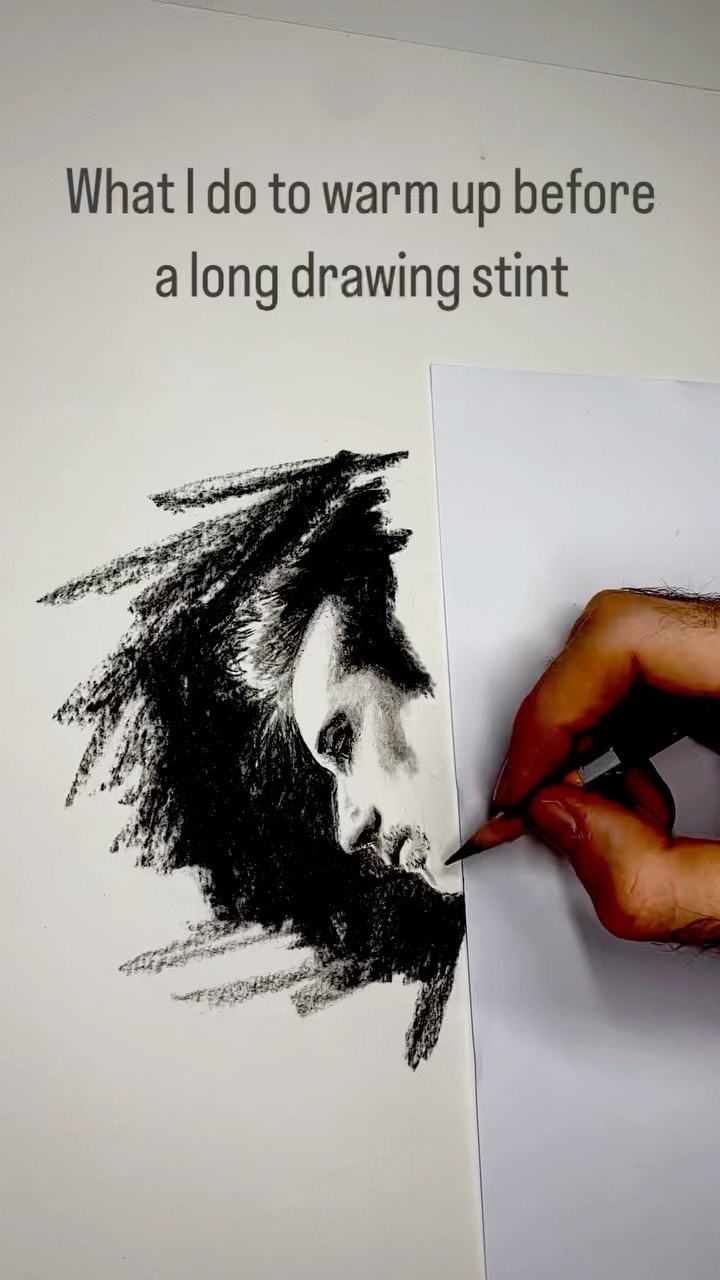 Sometimes realism is a bit stifling so it’s nice to warm up with quicker, looser drawing before starting a big piece.
#drawing #sketching #freehand #charcoalandpencil #pencildrawing #pencilandpaper #artisticprocess #warmuptechniques #drawingtechniques