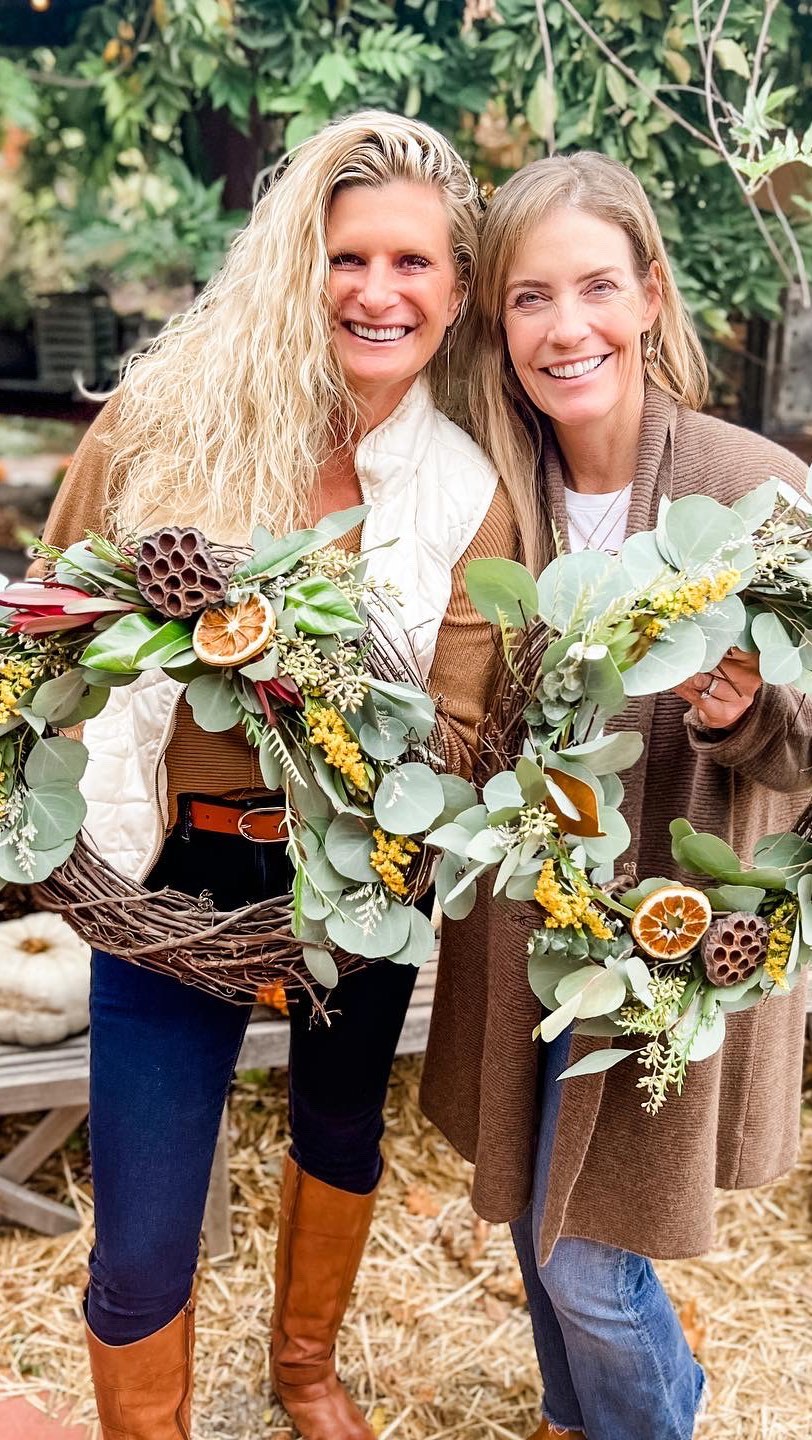 If you missed out on our Fall Wreath workshops, we have one this Sunday @theflowerfarmgiftshop! Come enjoy a day at the farm, have some @casquewines and eat @flowerfarmcafe tickets available at www.GatherStudioandEvents.com