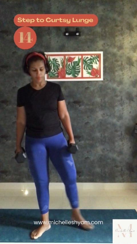 #day14 #adventseries #curtsylunge #lowerbodyworkout #dumbbellexercises #michelleshyam