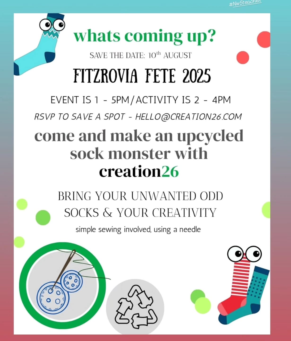 Running a sustainability upcycling project this sunday afternoon .... if you're in the neighbourhood or looking for something fun to do, why not pop by and say hello. Even participate in this simple activity. It's a workshop for children and adults alike. 8 and up.
@fitzroviacommunitycentre