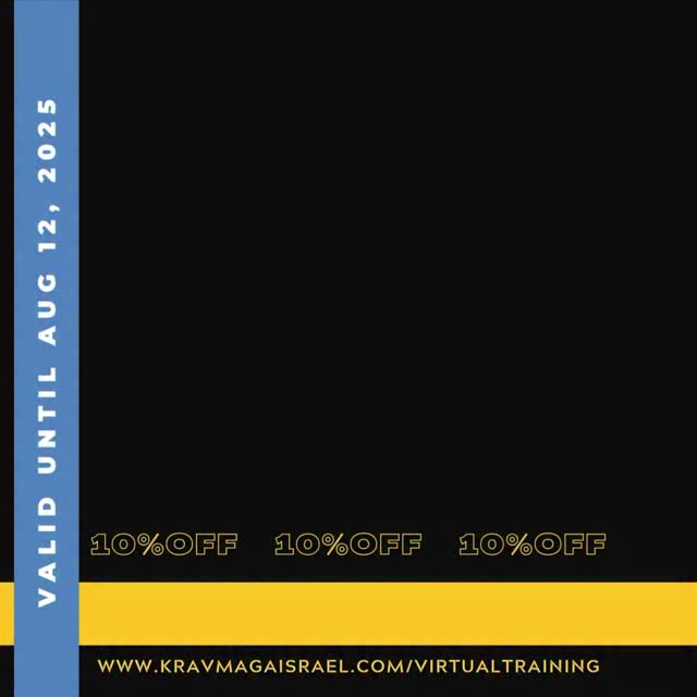 ⏳ Only 2 days left!
Train Krav Maga anytime, anywhere with our Virtual Training Packages — now 10% off with code SAVE10.
Offer ends August 12. Don’t miss out.
👉 Start training: www.kravmagaisrael.com/virtualtraining
