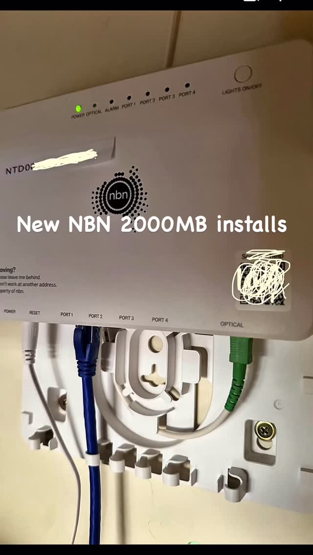 Today’s job includes upgrading customers to the new NBN high speed 2000Mb plans 🚀