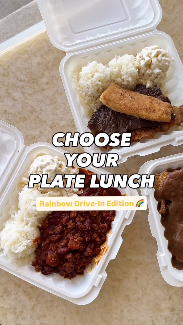 The hardest choice you’ll make today 🤤
Choose your fighter 🍛⚡️or squad up and grab ‘um all.
#rainbowdrivein #hawaiifoodie