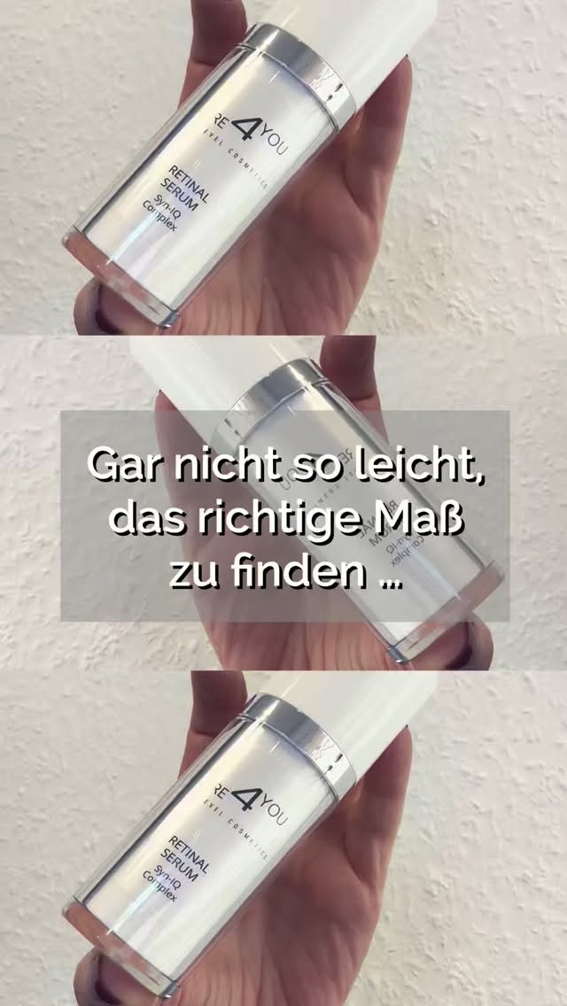 Gar nicht so leicht, das richtige Maß zu finden ... 💛
2 Pumpstöße Retinal - für Gesicht & Hals.
Smarte Pflege statt Overload.
#care4you #retinalroutine #smartskincare #weekendglow #beautytips #strahlendehaut