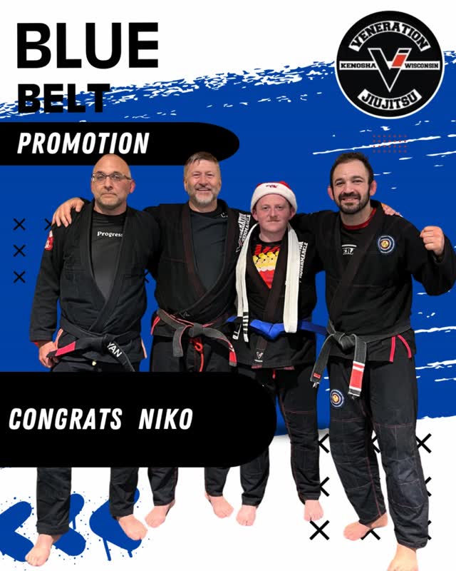 Join us in congratulating to Niko on his outstanding achievement of earning his blue belts! This milestone marks a significant step in his Brazilian Jiu Jitsu journey, reflecting hard work, perseverance, and growth on the mats. We're incredibly proud of their dedication and commitment to excellence.
#BlueBeltPromotion #JiuJitsuJourney #BJJBlueBelt #MartialArtsMilestone #BJJCommunity #CelebrateSuccess #JiuJitsuAchievement #BJJGoals #ProudMoment #JiuJitsuFamily #BrazilianJiuJitsu #BJJLife #JiuJitsuProgress #VenerationBJJ #BlueBeltSuccess #JiuJitsuInspiration #GrowthOnTheMats #BJJWisconsin #BJJPassion #MartialArtsLifestyle