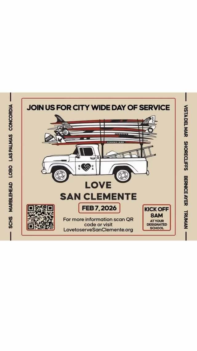 Save the date!
📅 February 7, 2026
Join us for Love San Clemente — a Day of Service