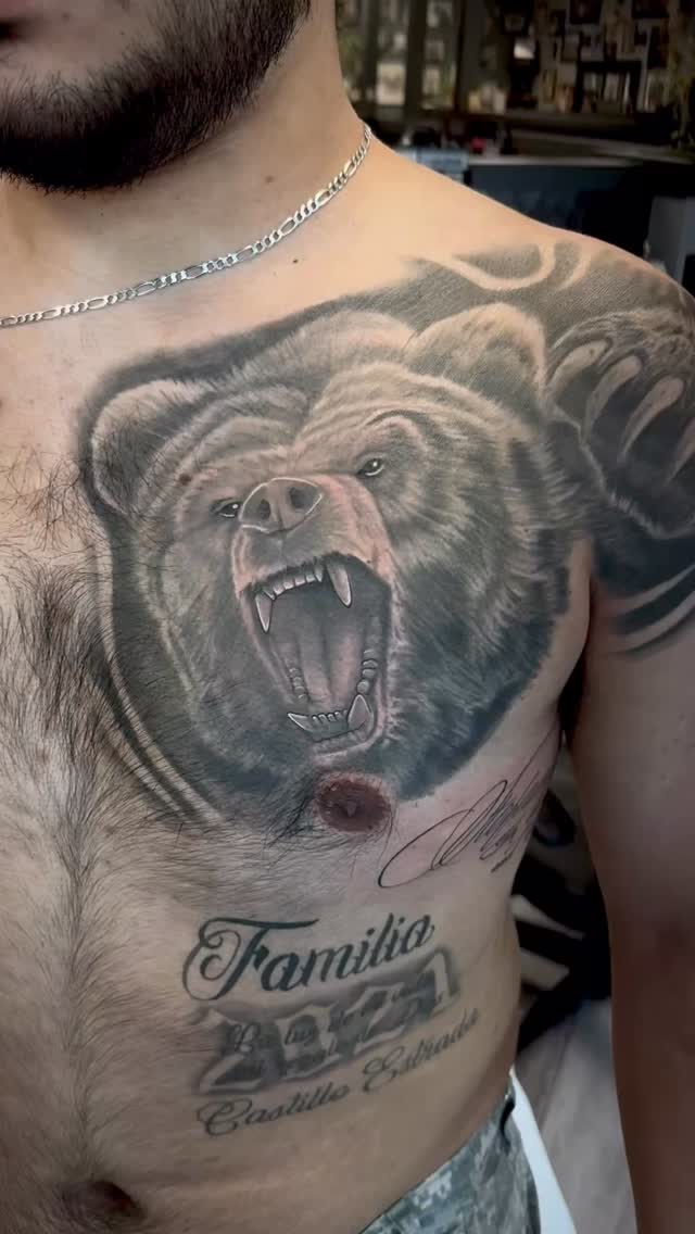 Nacho did a little touching up on this healed bear he did, as well as some fresh lettering.
To book with Nacho
request an appointment on our website
TitanTattooNashville.com
#nashvilletattooshop
#beartattoo
#letteringtattoos
#chesttattoo
#ribstattoo