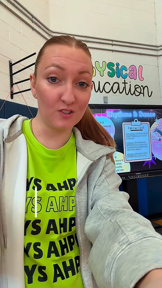 Phys Ed Dance Unit
The setup routine for all of our units is very similar.
1. Swap out Word Wall vocab from @openphysed Academic Language Cards
2. Pull up the @canva presentation ‼️
3. Set up the gym. For Dance we just have the students stand on the lines, so it’s the most minimal setup for us all year.
What do you teach for your dance lessons? We’d love to hear of your favorite activities & songs!
#physicaleducation #dance #peteacher #pe #physed