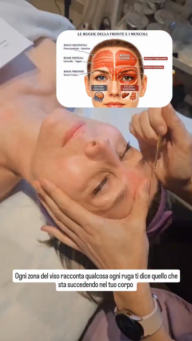 LE RUGHE DELLA FRONTE NON SONO TUTTE UGUALI
“La fronte racconta come funziona la tua mente e come reagisce il tuo sistema nervoso.”
✨ RUGHE ORIZZONTALI
→ sovraccarico mentale
→ preoccupazione costante
→ difficoltà a rallentare
🔎 collegate a intestino e sistema nervoso
✨ RUGHE VERTICALI CENTRALI
→ controllo e tensione profonda
→ rabbia trattenuta
→ stress cronico
🔎 collegate a fegato e asse neuro-vegetativo
✨ FRONTE SEMPRE TESA, LUCIDA O DURA
→ iper-attivazione del sistema nervoso
→ mente sempre “accesa”
🔎 collegata a rigidità di collo, mandibola e intestino
✨ RUGHE PROFONDE E FISSE
→ pattern consolidati nel tempo
→ il viso si adatta allo stress
🔎 qui il lavoro è neuromiofasciale, non solo estetico
🧠 La fronte non si distende se non si calma il sistema nervoso.
💆♀️ Ecco perché lavorare solo sulla pelle non basta
Se sei una professionista del viso
e vuoi imparare a leggere le rughe,
capire cosa raccontano davvero
e trattarle in modo funzionale e profondo…
👉 Iscriviti al mio corso professionale
dove insegno la lettura riflessa del viso,
i collegamenti organo–sistema nervoso
e i protocolli pratici da cabina.”
📍 Posti limitati
📩 Info e iscrizioni in DM / link in bio.