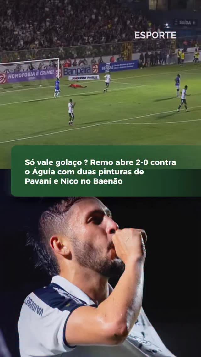 No Baenão, o Remo vai vencendo o Águia pela 3ª rodada do Campeonato Paraense.
Os gols da partida foram marcados pelo meia Pavani e pelo ponta Nico Ferreira, acompanhe!
Imagens: TV Cultura.