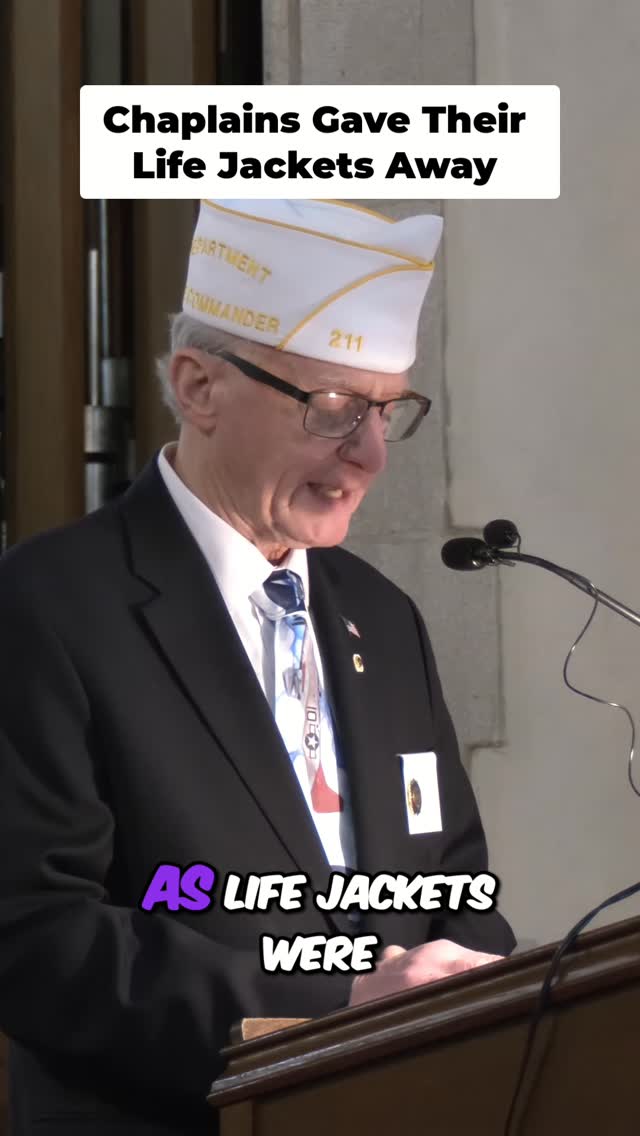 Chaplains gave their life jackets to others. Helped men into lifeboats. Linked arms. Prayed. Sang. Sacrificed. #Sacrifice #Faith #Inspiration #Heroism #TrueStory #ActsOfKindness #ReelsOfInstagram #LunchWithLegion